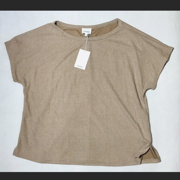 Mocha cream Andree By Unit waffle knit top - Picture 3 of 6